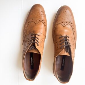 DUNE Lace Up Oxford Dress Leather Shoes Brown Men's Size 13